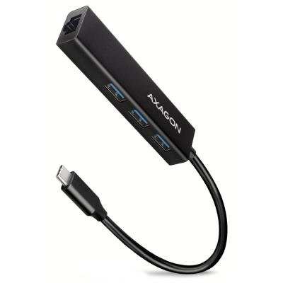 AXAGON hub USB-C / HMC-GL3A / USB 3.2 Gen1 / 3x USB-A / GLAN / kovové tělo / 0,2m