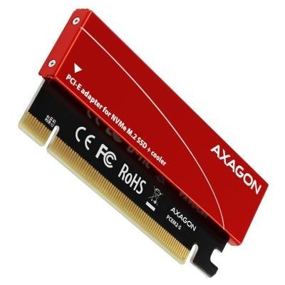 AXAGON slot adaptér do PCIe x16 na M.2 NVMe M-KEY vč. chladiče / PCEM2-S