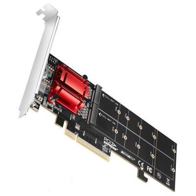 AXAGON řadič do PCIe pro 2x PCIe NVME SSD / PCEM2-ND / RAID podpora / délka: 2230 až 22110