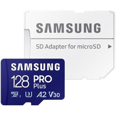 SAMSUNG PRO Plus MicroSDXC 128GB + SD Adapter / CL10 UHS-I U3 / A2 / V30