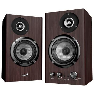 GENIUS speakers SP-HF1812 Dark Brown/ 2.0/ 50W/ Bluetooth 5.3/ wooden