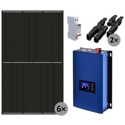Solarmi GridFree 2000M solární elektrárna: 2kW GTIL měnič s limiterem + 6x 430Wp solární panel, mono, černý
