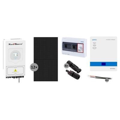 Solarmi HybridGrid X5000 solární elektrárna: 5,4 kWh LiFePO4, 6,3kWp Topcon černý, 5kW hybridní měnič