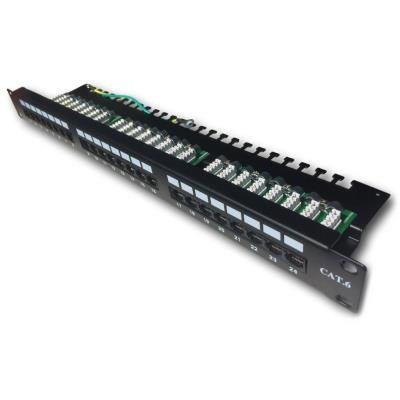 DATACOM Patch panel 19" UTP 24 port CAT6 LSA 1U BK (3x8p)hor.zářez 