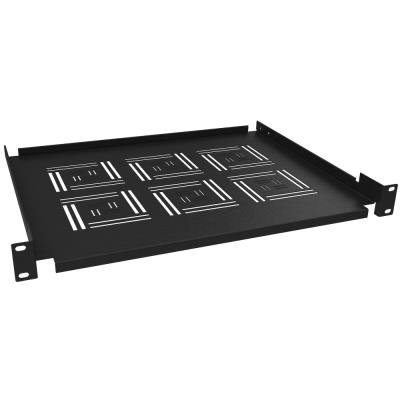 Solarix Police 19" 1U 350mm ukládací plato BK úchyt na přední lišty UP-03-B