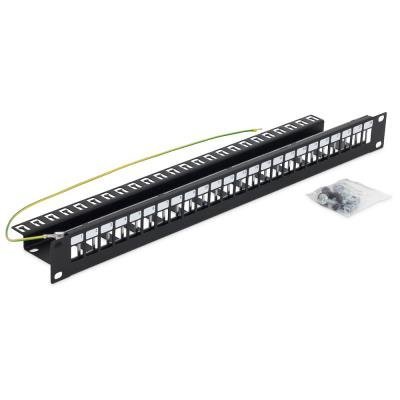 Triton 19' modulární patch panel 1U pro max. 24ks keystone,otvor 14,8x17,5mm , černý