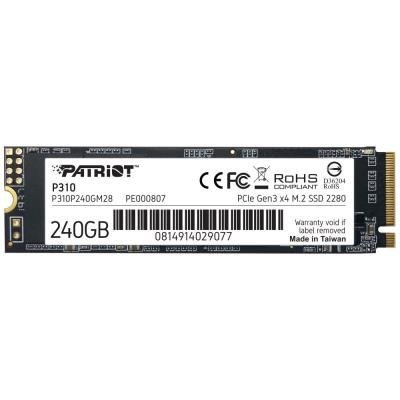 PATRIOT P310 240GB SSD / Interní / M.2 PCIe Gen3 x4 NVMe 1.3 / 2280