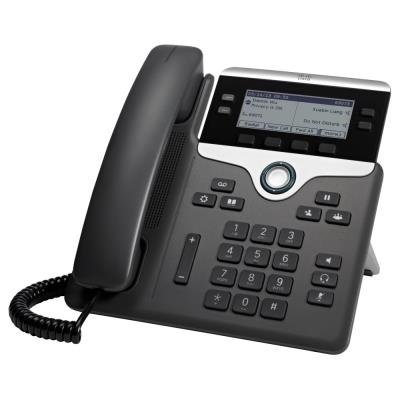 Cisco CP-7841-K9=  IP telefon, podsvícený displej, 2x 10/100/1000 Base-T RJ-45 funkce switche, PoE napájení