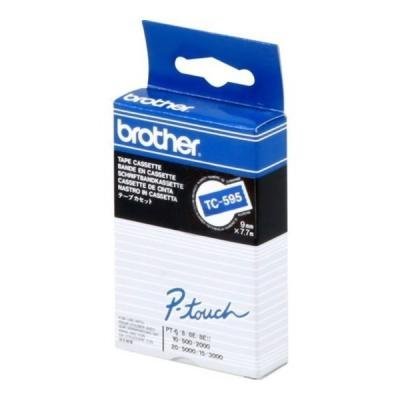 BROTHER laminovaná páska TC-595 / modrá / bílá / 9mm