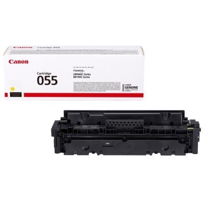 Canon original toner 055Y (yellow, 2100pages) for Canon MF742Cdw, MF744Cdw, MF746Cx, LBP663Cdw, LBP664Cx