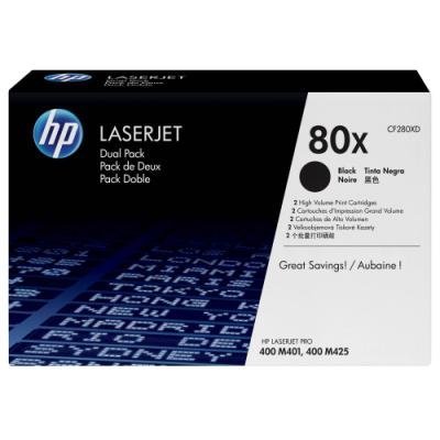 Toner HP 80X (CF280XD) dvojpack černý