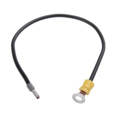 Cable for battery connect, 25cm, 10mm2, ring M8 - bootlace ferrule