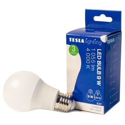 Tesla LED žárovka BULB E27/9W/230V/1055lm/25 000h/4000K denní bílá 220st