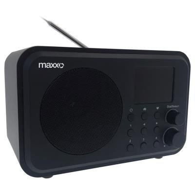 Maxxo internet. rádio DT02 /DAB+ /FM /Wifi /BT rep. /dál, ovl /line out /české menu /2000mAH bat. /UPnP, DLNA /budik